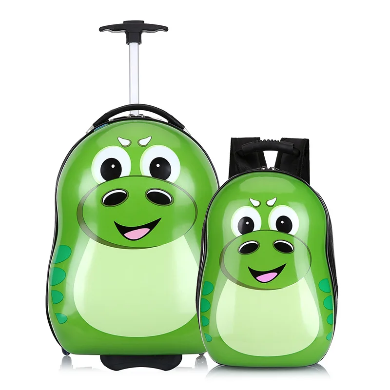 Hight Quality Cartoon Cute 16 Inch travel trolley 2pcs Kids Suitcase Sets Luggage Bag 13” Schoolbag Backpack For boys and girls