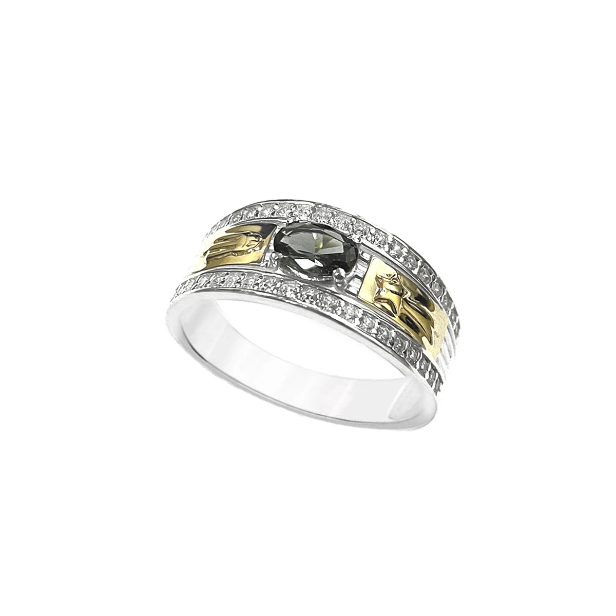 18K gold professional graduation ring C/950 badge Silver