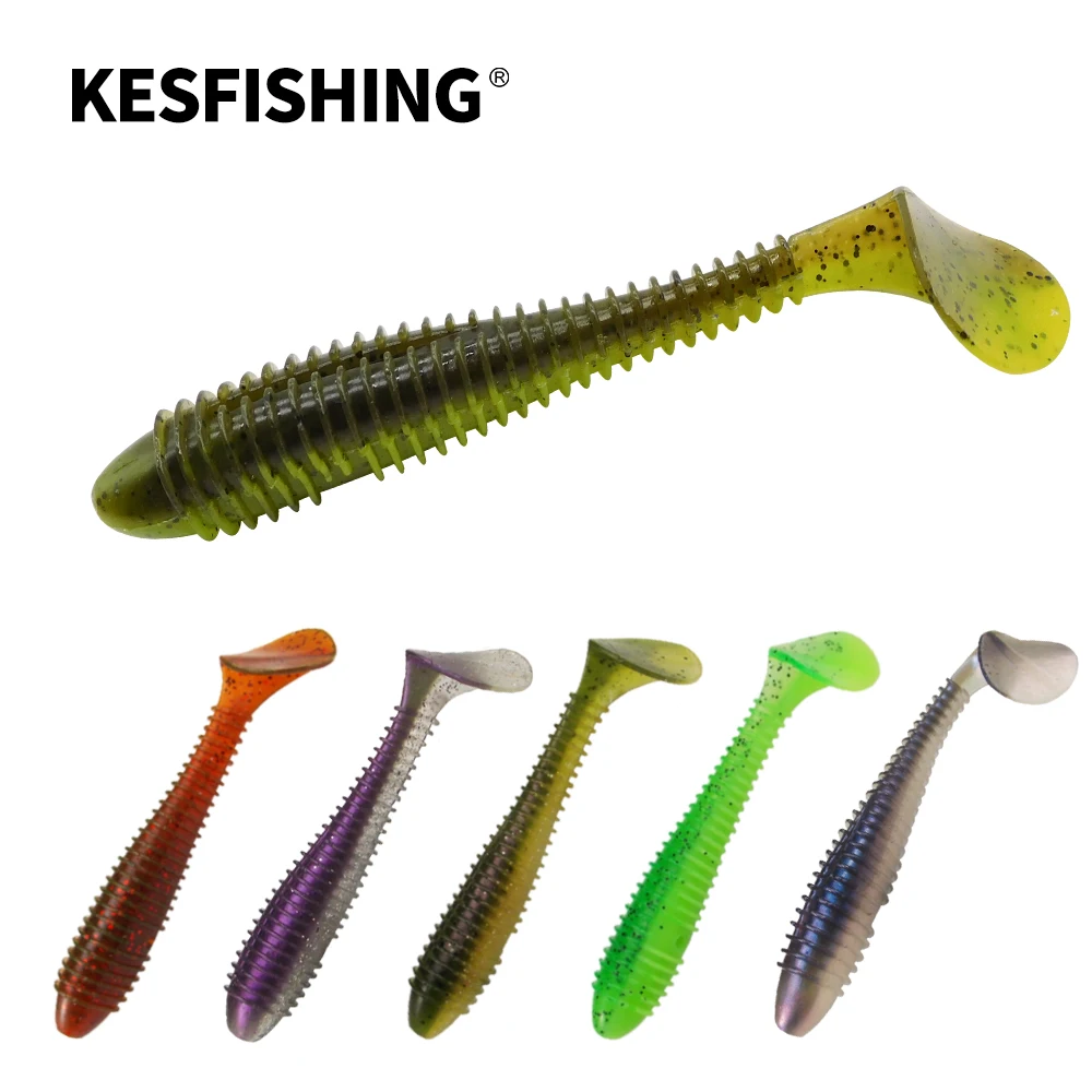 

KESFISHING Lure Shad Swimbait Vibro Fat 2.6in 4in 5in Artificial Soft Silicone Bait Leurre Souple Pesca Shrimp Smell pike Bass