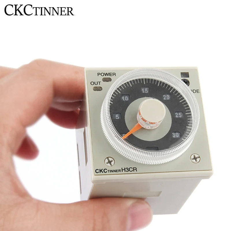 AC100-240V H3CR-A time relay 1.2s to 300h 50/60Hz 11PIN Power on and off cycle delay time relay 24V 12V with socket base PF113A