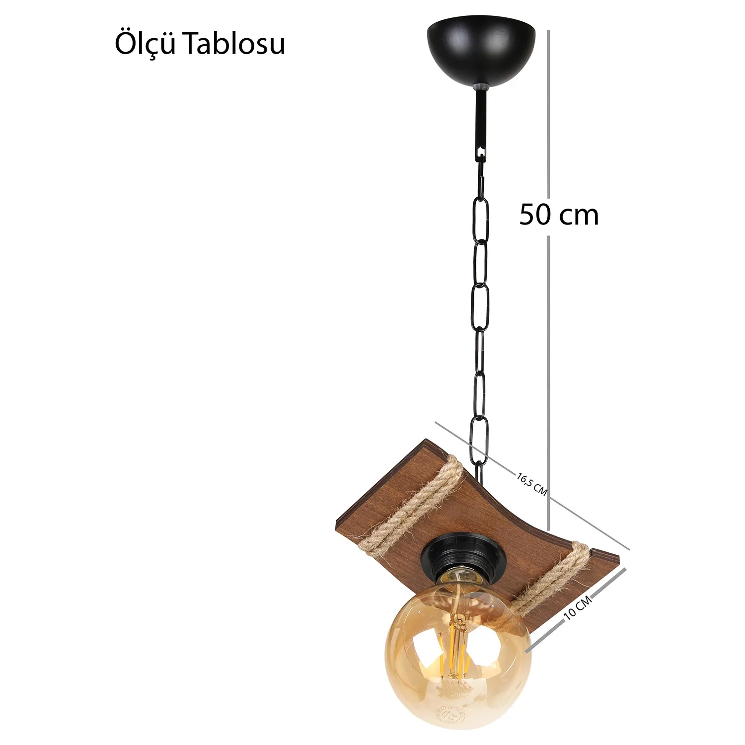 Morvizyon Wood Chandelier New Design 3 PCs Lighting Wood Chain Rope Chandelier-M218 Coffee home lounge elegant and design chandelier