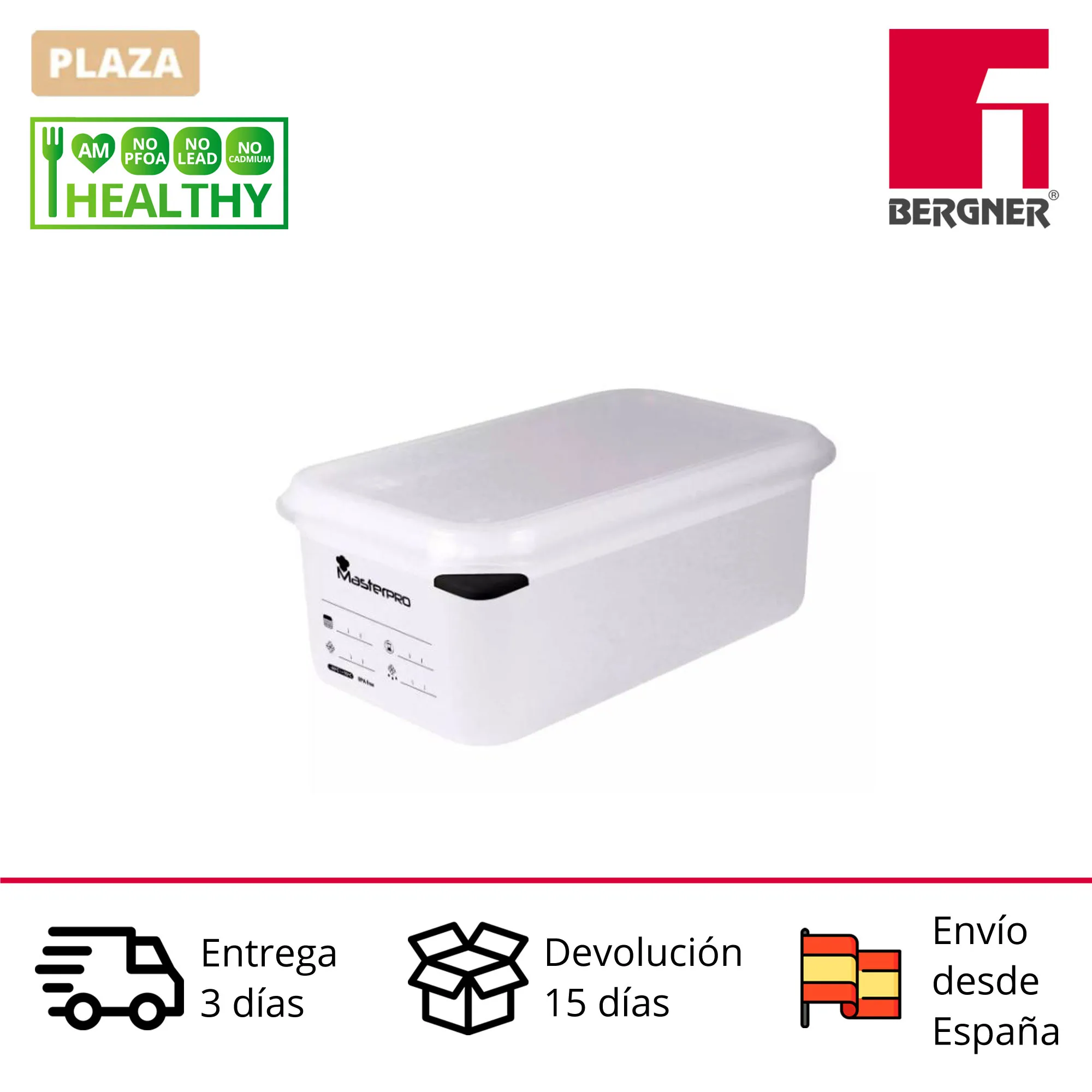 Watertight Fiambrera BERGNER Foodies 26,5x16,2x10 cm with a capacity of 2.8l