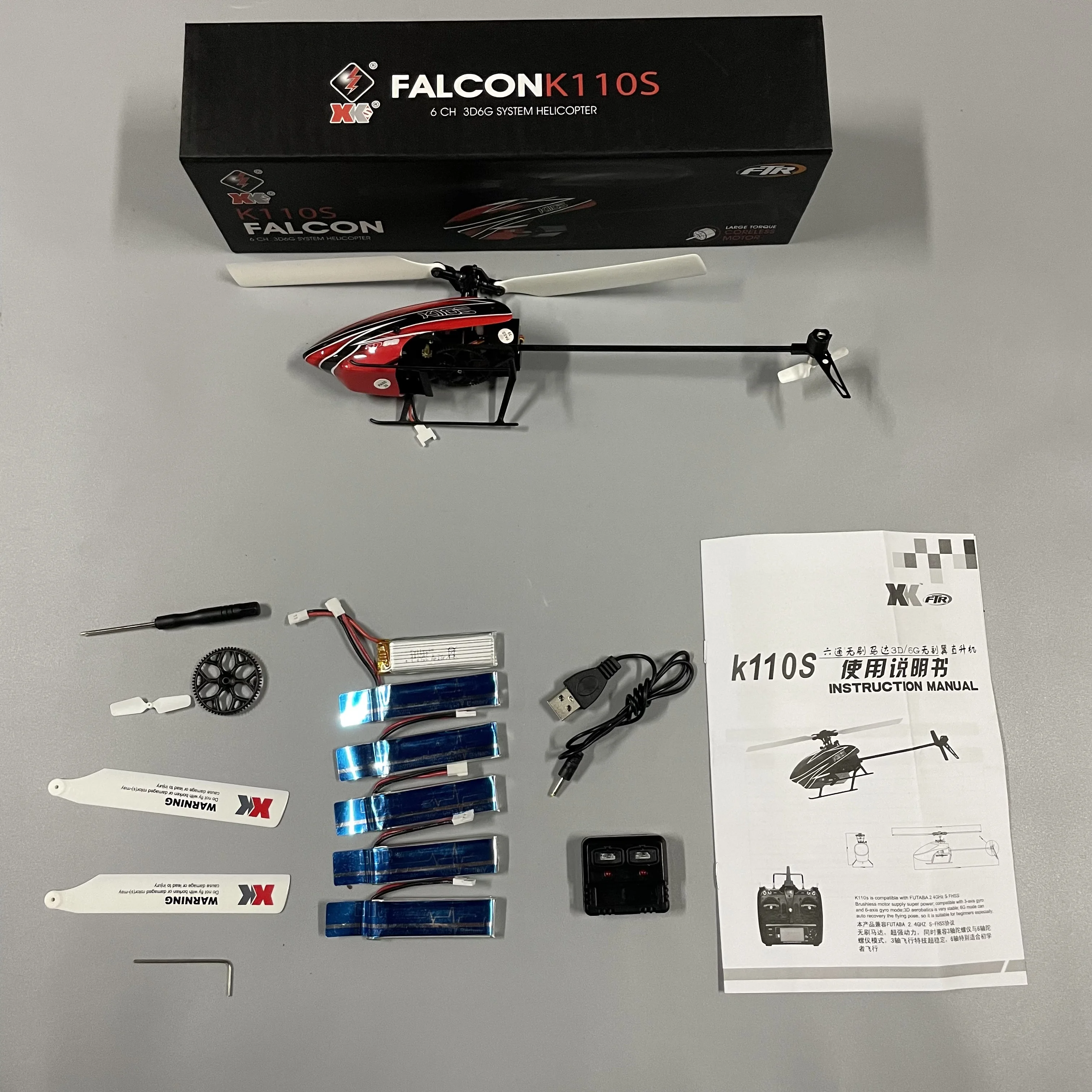 W magazynie XK K110S BNF + 5 sztuk 520mAh bateria + ładowarka 6CH bezszczotkowy 3D 6G System helikopter RC bez sterownik nadajnika