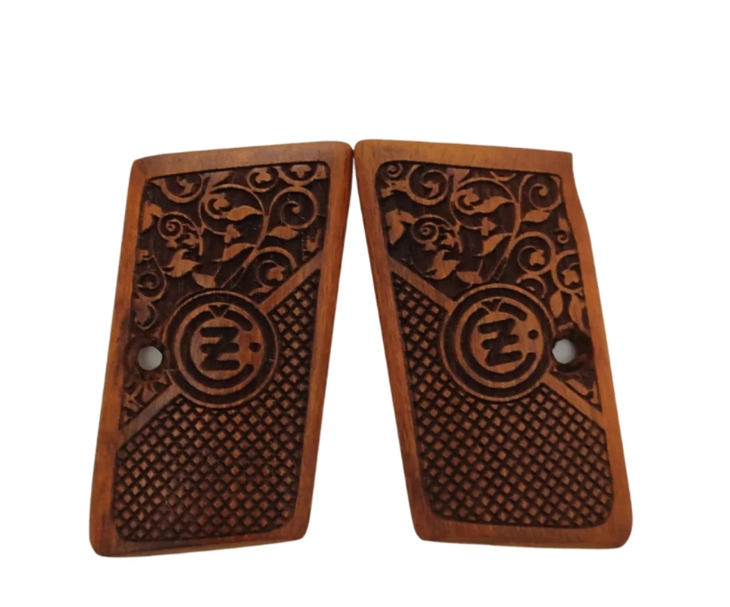 Influenza and Case For CZ-Z 6.35 Special Laser Cut Walnut Wood Flu Gun Grips Gun Access Hunting Gun Pistol Grips