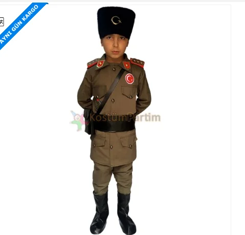 Atatürk Costume Commander Child Çanakkale Deha Fashion Boys' Clothing Ottoman Turk Turkey officer gun war dress camouflage male