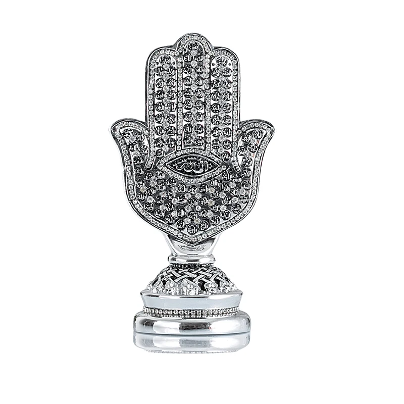 

Hamsa Fatima Hand يد همسة فاطمة Gold and Silver Plated Home Decor Miniature Ramadan Eid Gift New Home Jawshan Size 11*20 cm