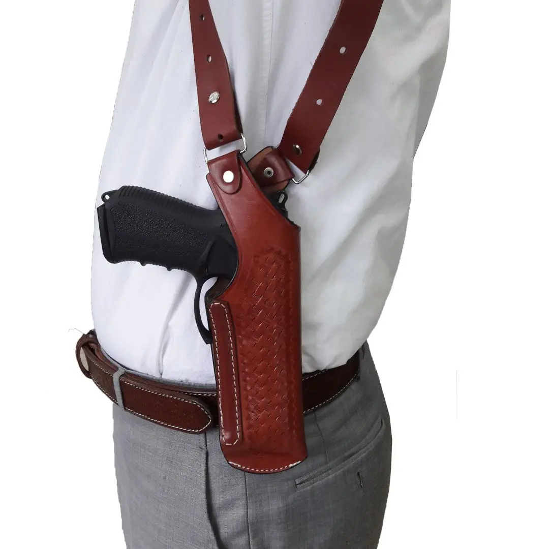 YT HOBBY Universal Shoulder Holster Handmade Real Leather Concealed Carry Underarm Vertical Pistol Firearm Gun Holster Pouch