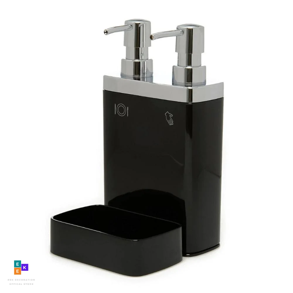 Double Liquid Soap Dispenser 750 ML Dish Sponge Holder Kitchen Accessories 7 Colors Washing Refillable Bottles Decorative Bathro