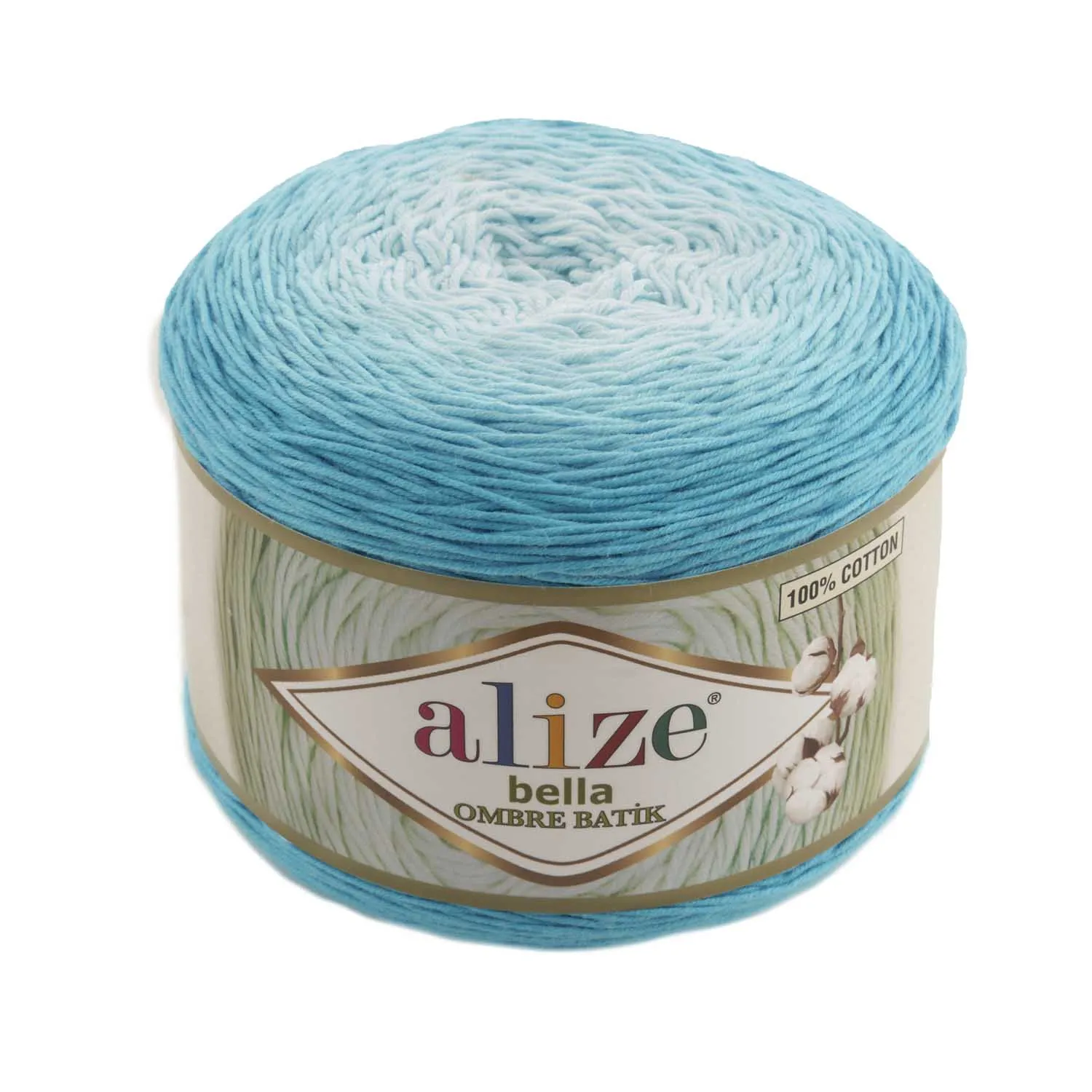 Alize Bella Ombre BEACH 100% Cotton / 250 gr - 900 mt Shawl Scarf Hat Baby Blanket Bedspread For Knitting 2 PCS