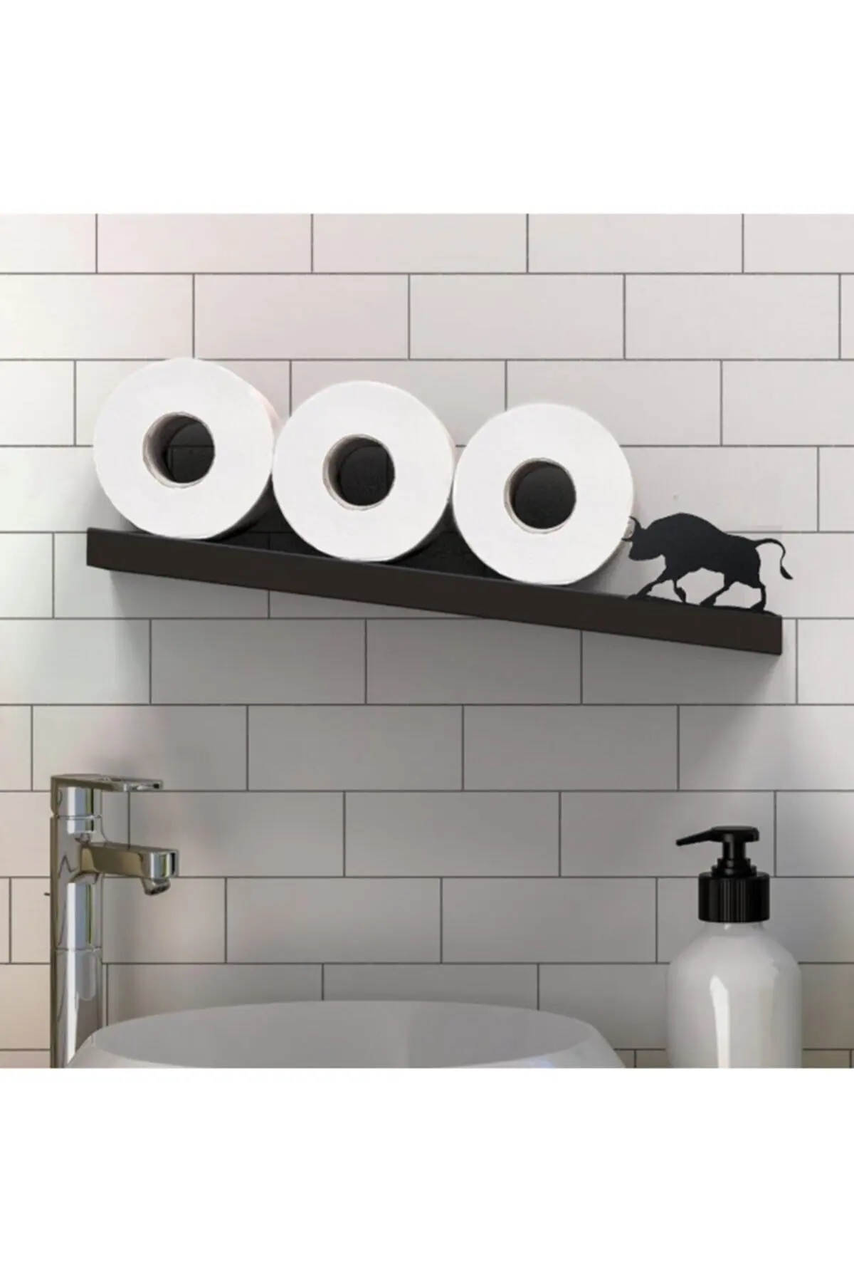 Bull Figure Decorative Bathroom Roll Toilet Paper Holder Kitchen Bathroom Storage Racks Shelf Organizer Bathroom Decoration