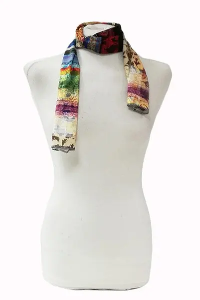 Long scarf for young woman. An economical gift and the most original and cool. Neoprene-type fabric with good fall