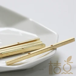 DIY Supply-10 Pieces Raw Brass Finding Rectangle Bar with 2 Holes - 60x3mm (4225C-S-425)