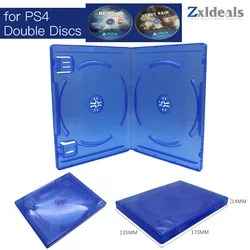 Replacement Case For PS4 Game Double Disc Spare Blue Game Blu-Ray Box 2 CD