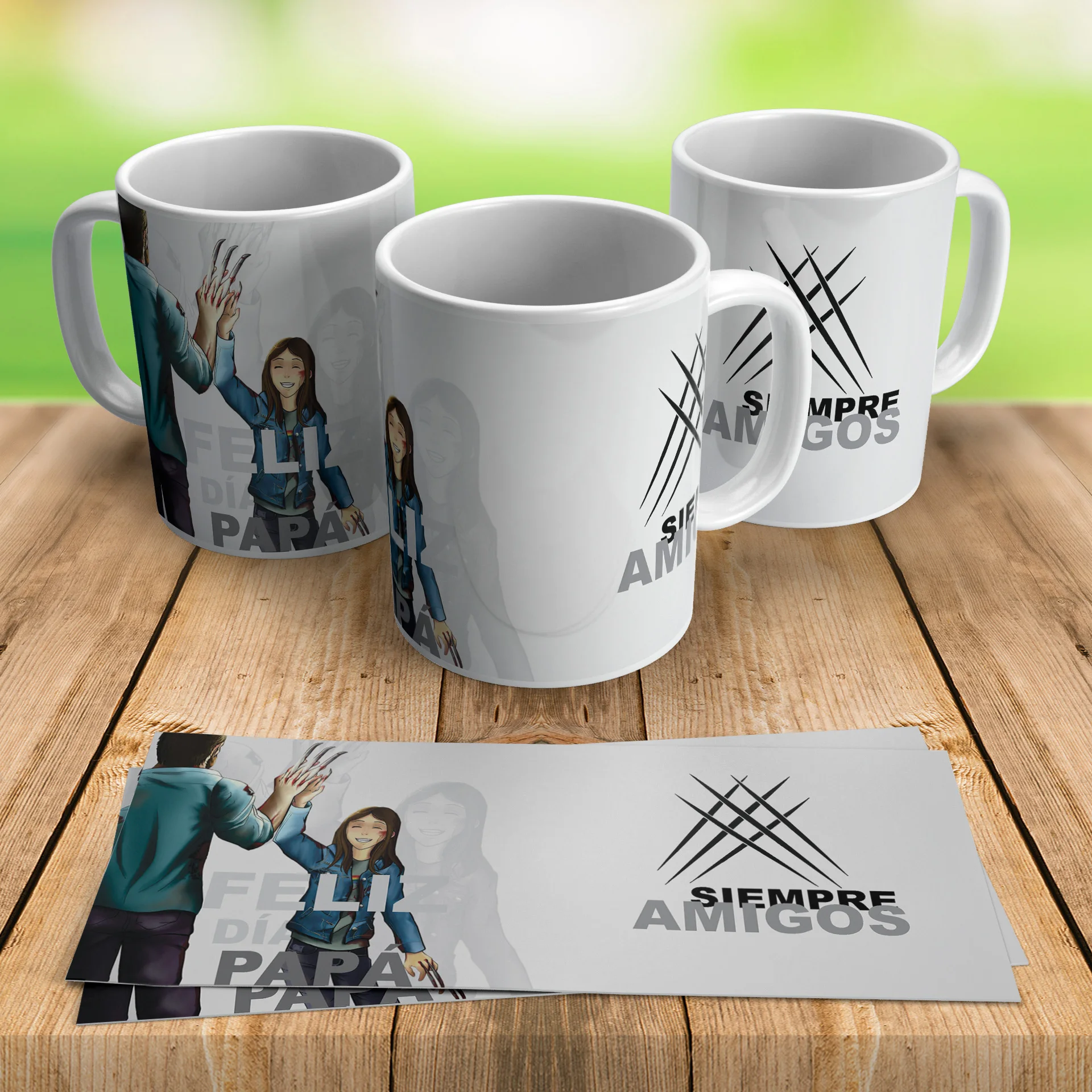 Ceramic Father's Day mugs with Photo PAPA always friends gifts for coffee tea infusions