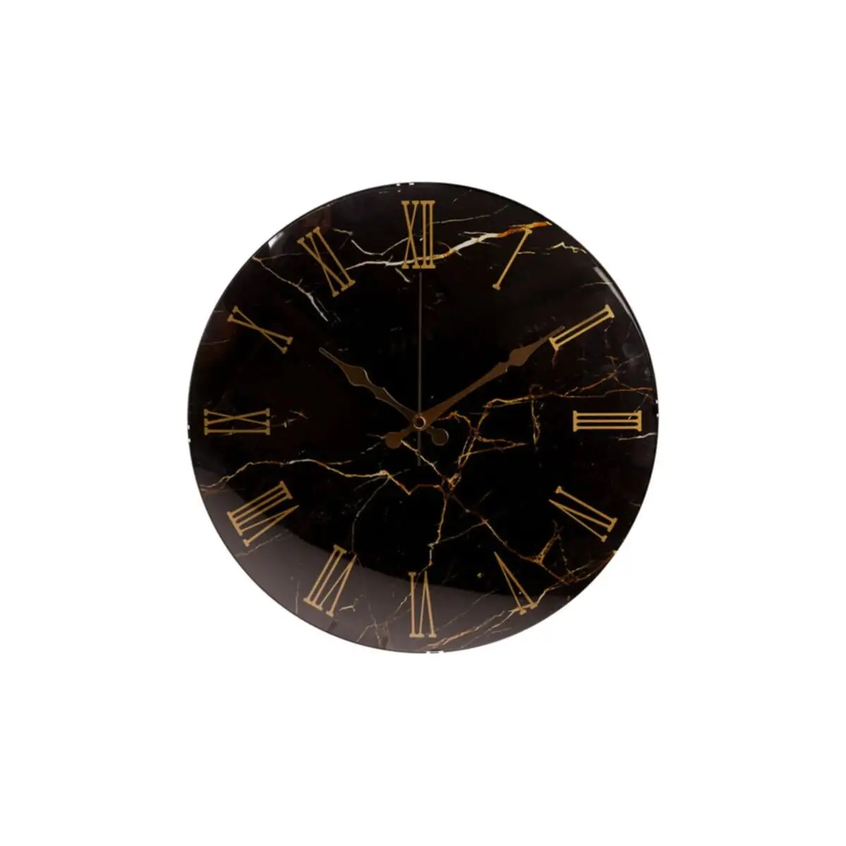 Black Marble Bombe Glass Wall Clock Scandinavian Model Wall Clock Suitable For Office Living Room Kitchen