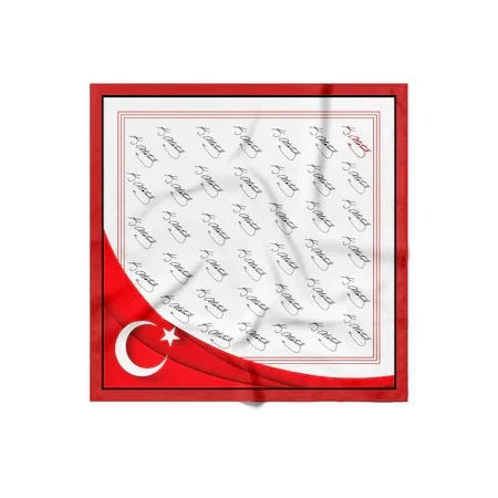 Women\'s Atatürk Themed Bandana White Red