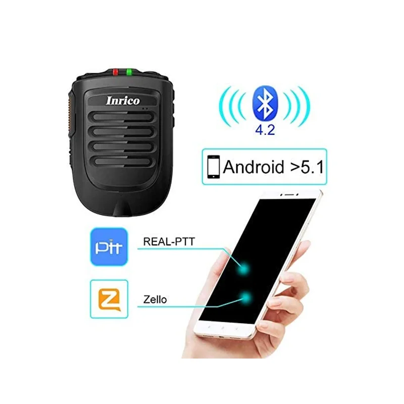 Inrico B01 Zello mini Lighter speakers Wireless Microphone PTT Android walkie talkie microphones portable Bluetooth speaker