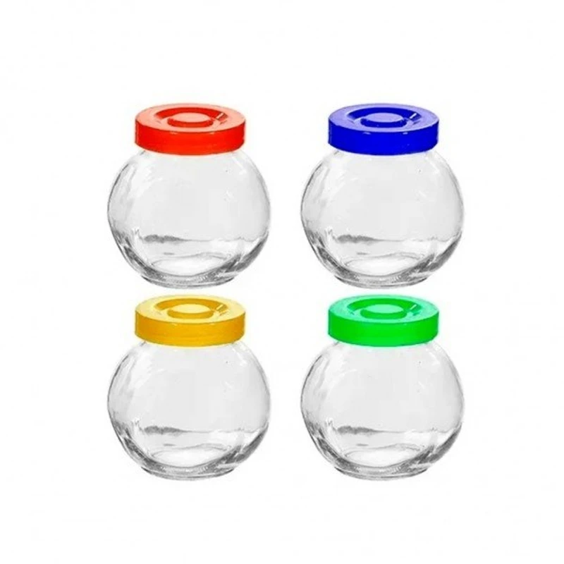 Set 4 Pots Colorful Condiment Door