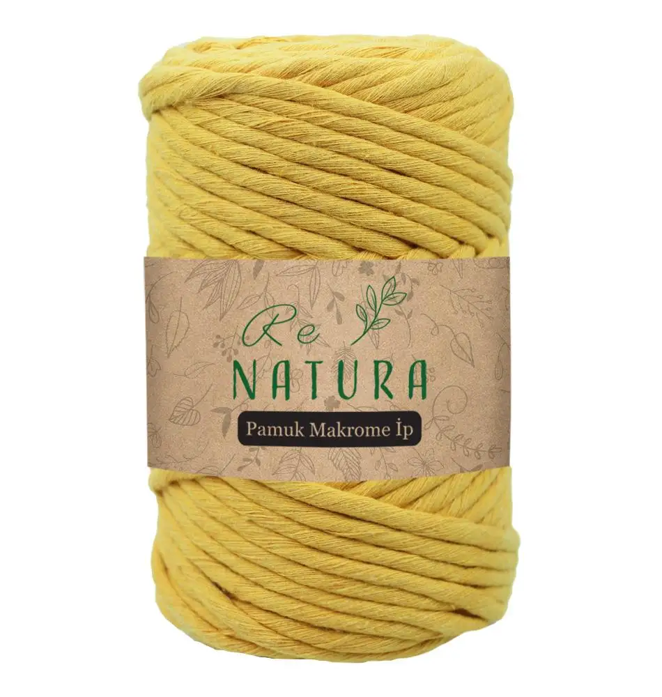 5mm 500gr Cotton Macrame Rope - Single Twist Yarn -  90 Meters - Blanket, Booties, Hammock Pencil Box, Bag, Placemat, Basket, Pillow, Stroller,