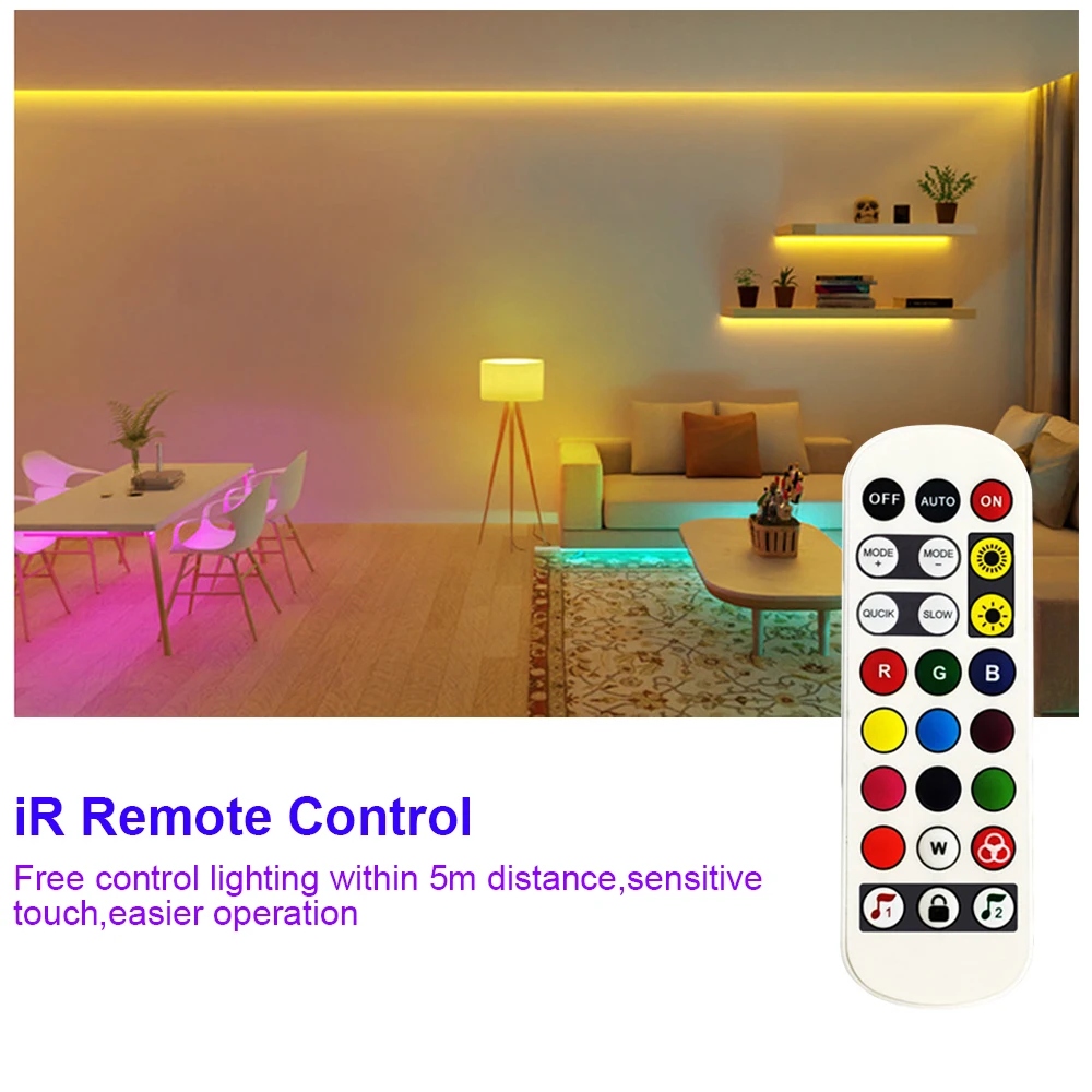 12V RGB LED Neon Strip Waterpoof Flexible Silicone Light Tape Dimmable Decor With Bluetooth-compatible Remote Control Power Kit