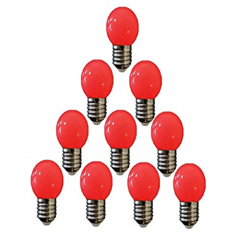 BOMBILLA LED ESFERICA G45 230V 3W E27 COLOR ROJO [10 stucs]