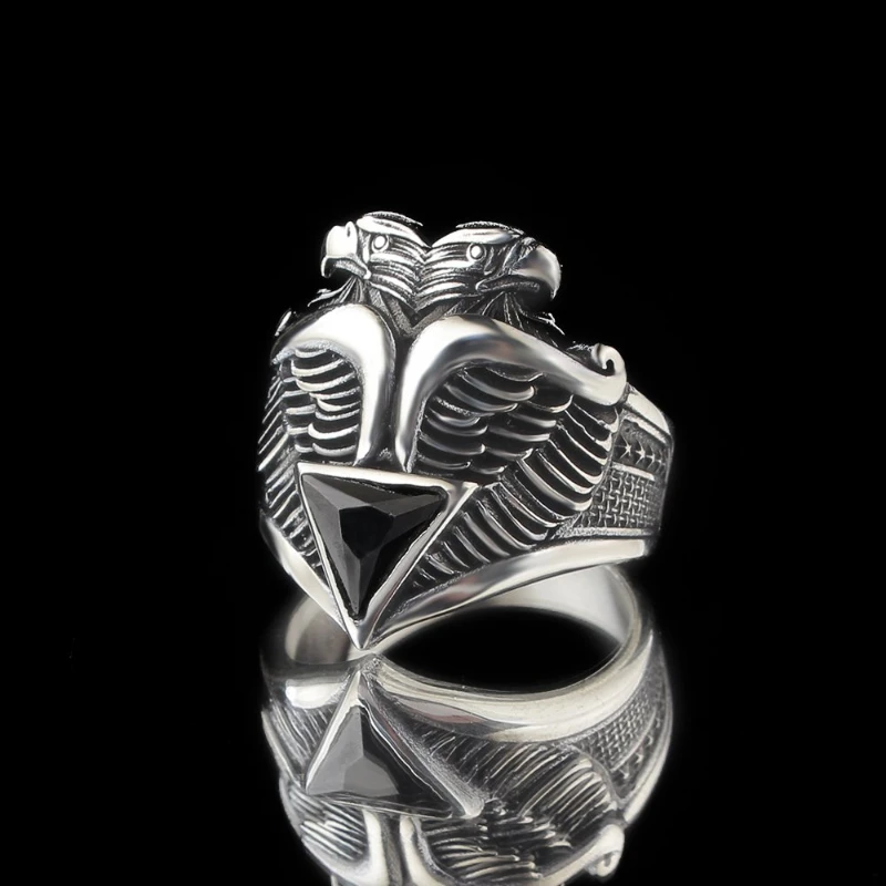 Men's Double-Headed Eagle Real 925 Sterling Silver Ring Special Design 2022 Summer Winter Accessory Products All Sizes Free Shipping