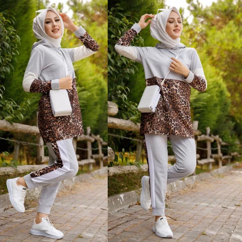 2021 new season tracksuit 2 piece muslim women hijab tracksuit fashion Turkey AbayaDubai Islamic sports arabia turkey