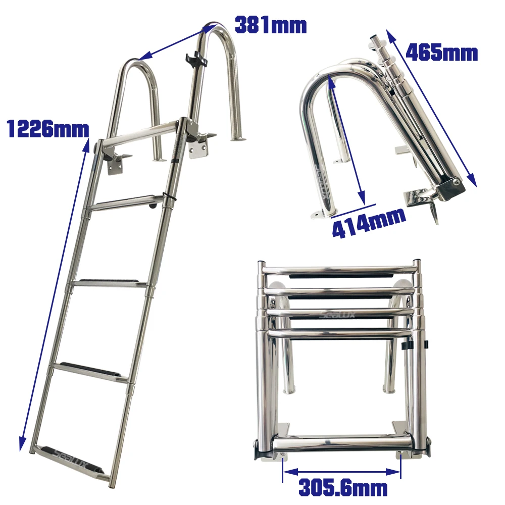 Sealux Heavy duty Telescoping Folding Ladder with Handle Easy assembly Stainless steel 304 Anti rust tested