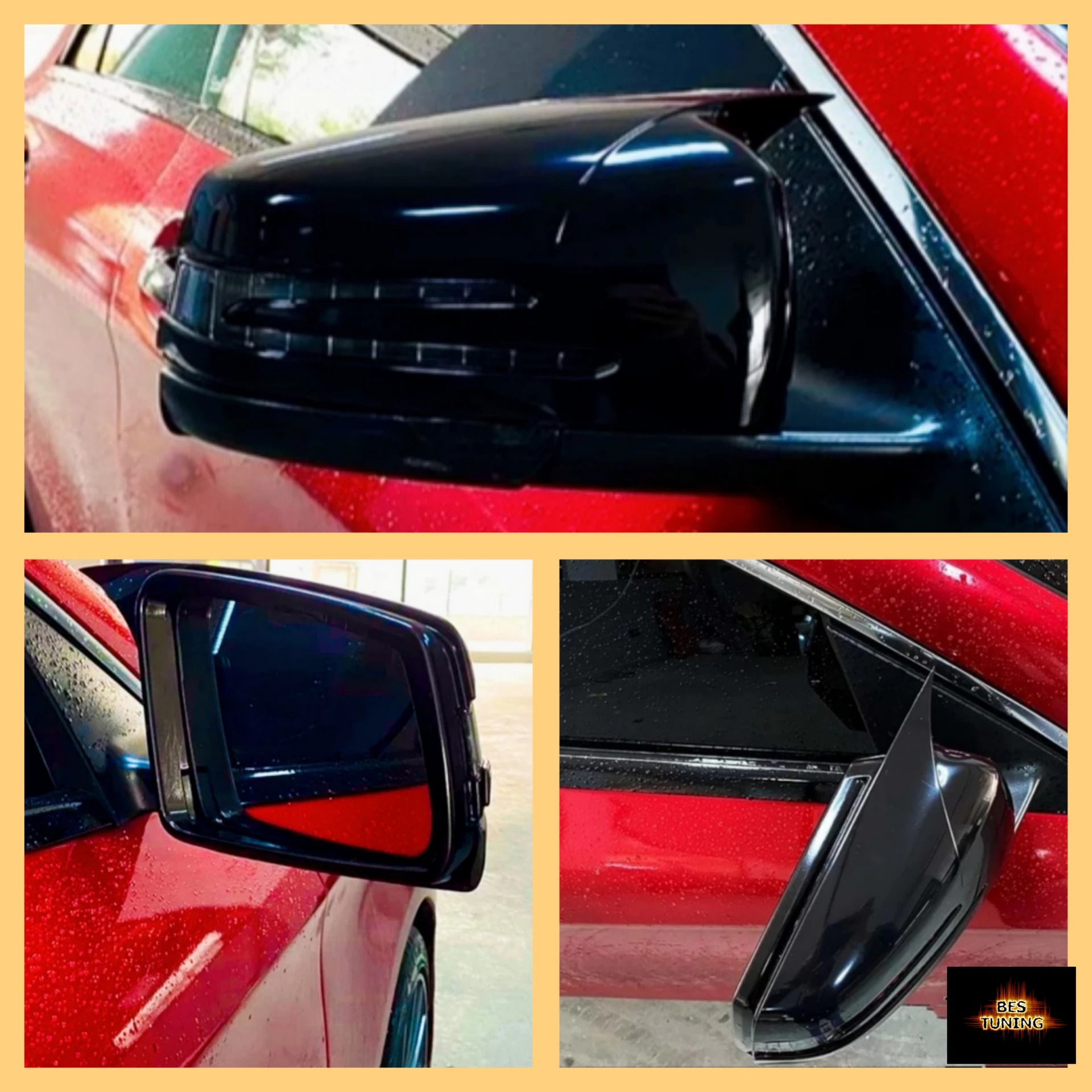 Mirror cover for Mercedes W117 CLA bat style shiny piano black BATMAN case car shields exterior parts, 2013 2017