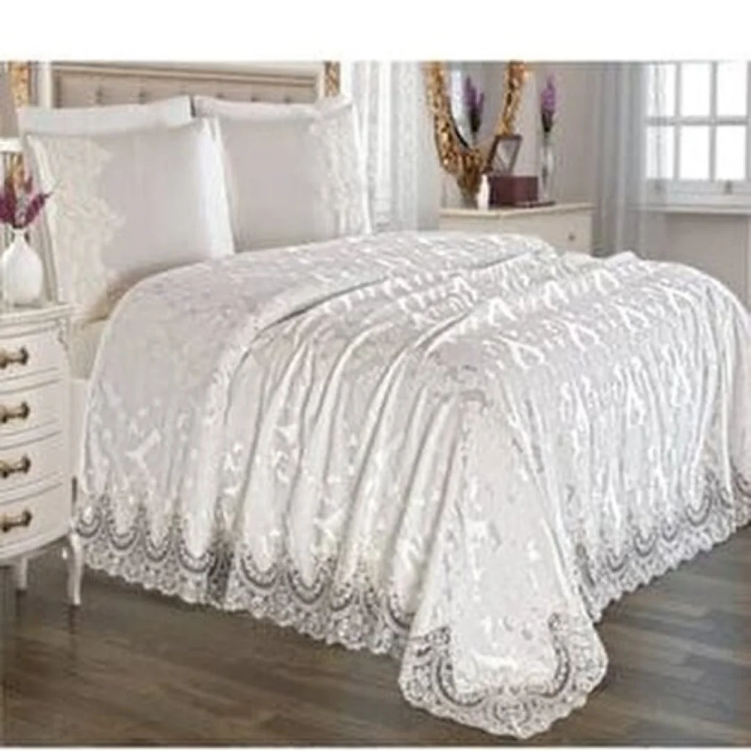 

Elegant French Guipure Double Bed Cover Set 3PCS Bedspreads Pillowcase Bed Lining Bedspreads for bed Bedding Set Bed Covers ADEN