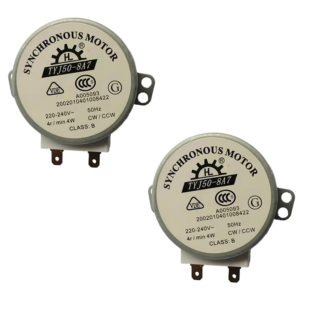 공기 송풍기 TYJ50-8A7 마이크로파 턴테이블 동기 모터, 마이크로파 오븐 트레이 모터, 220-240V, 4W, 50Hz, CW, CCW, 49TYZ-A2, 4 개