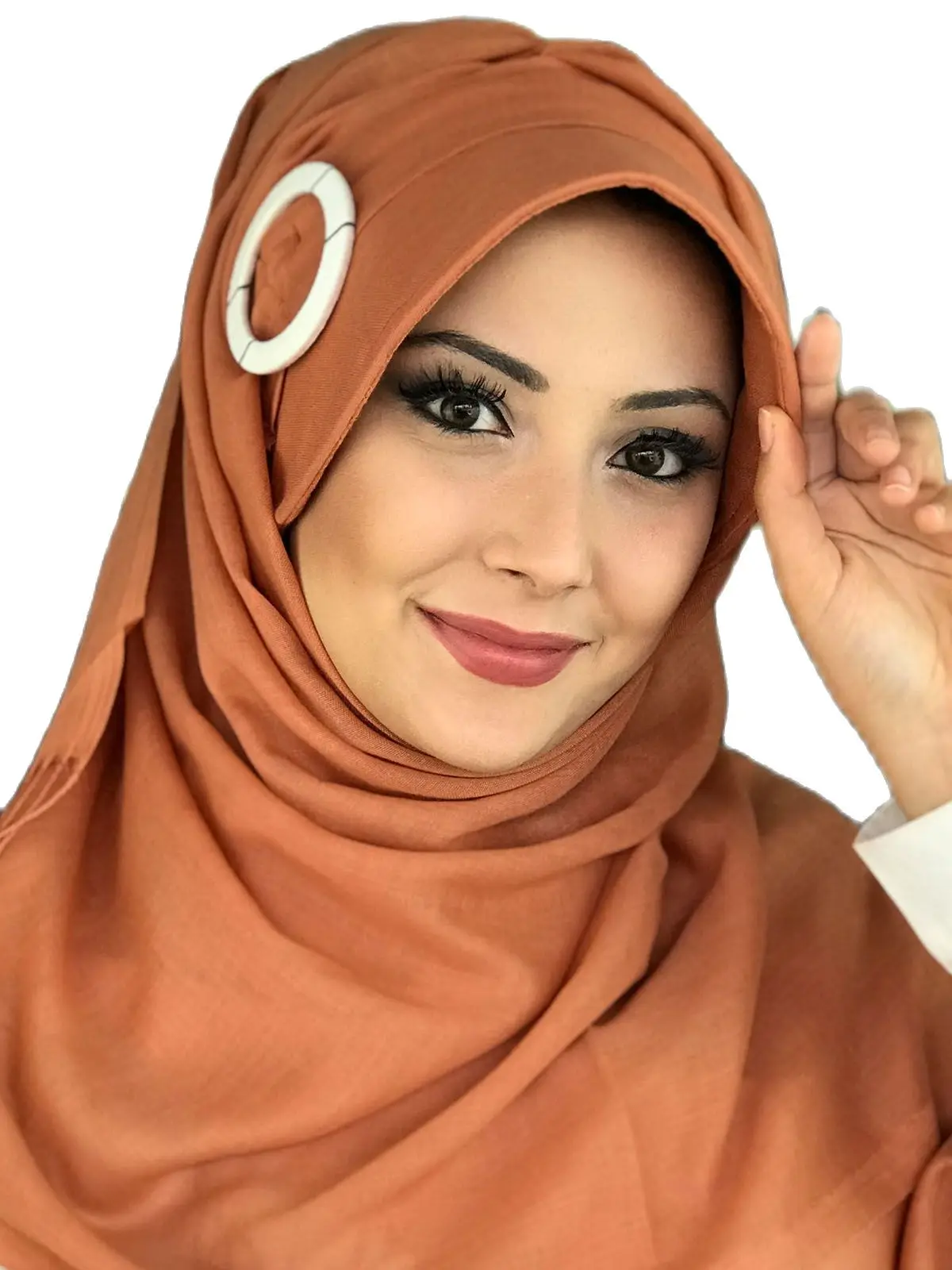 New Fashion Hijab 2021 Women Muslim Chiffon Headscarf Islamic Turban Scarf Sayf Model Open Copper Buckle Women's Hat