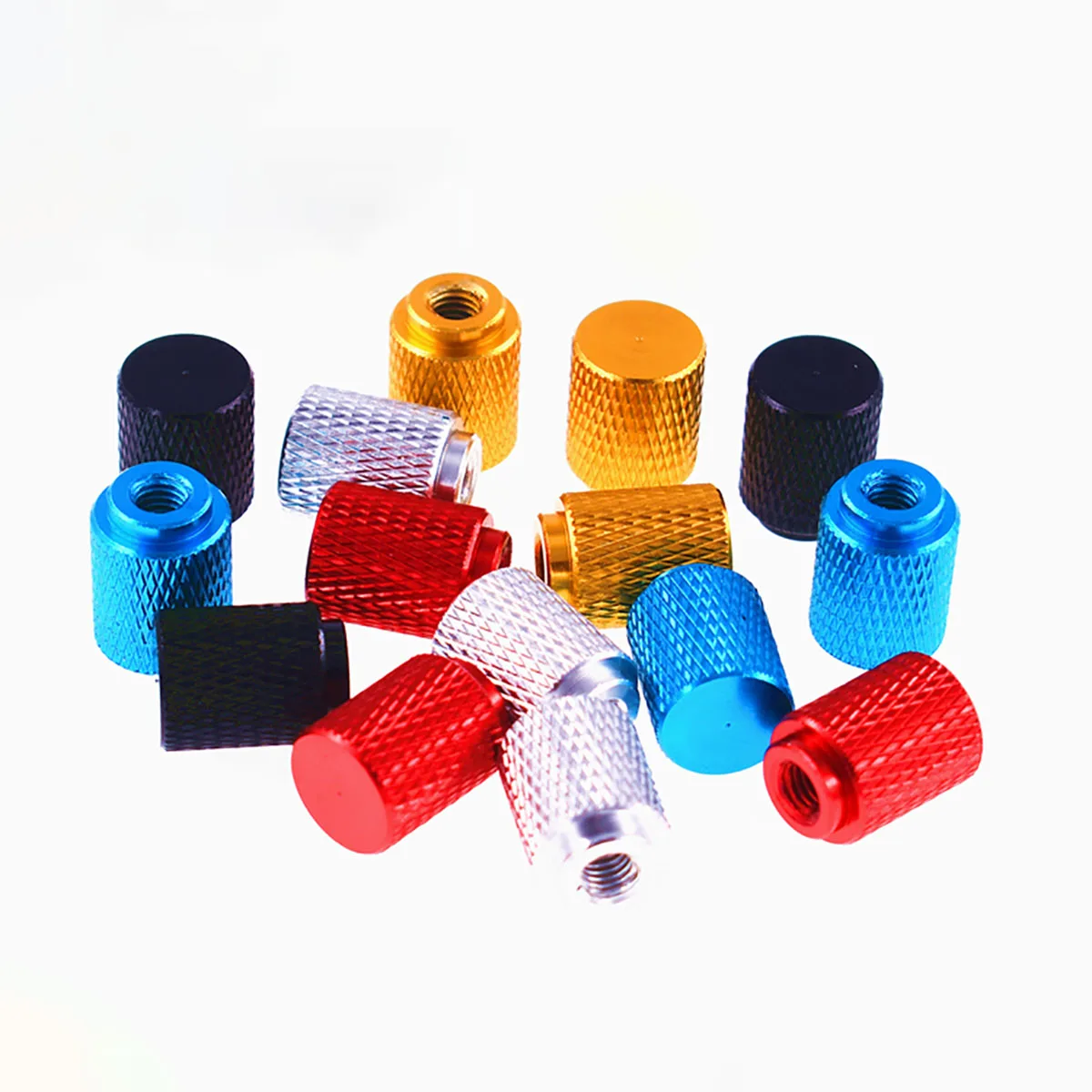 Tuercas de pulgar moleteadas de aluminio anodizado, agujero ciego, ajuste Manual extendido, M3, M4, M5, M6, 2 uds.