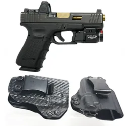 Z włókna węglowego kydex IWB kabura wewnątrz pas dla Glock G19 G25 G32 G23 G45 Mos Gen 3 4 5 Streamlight TLR 7 7A latarka Mag