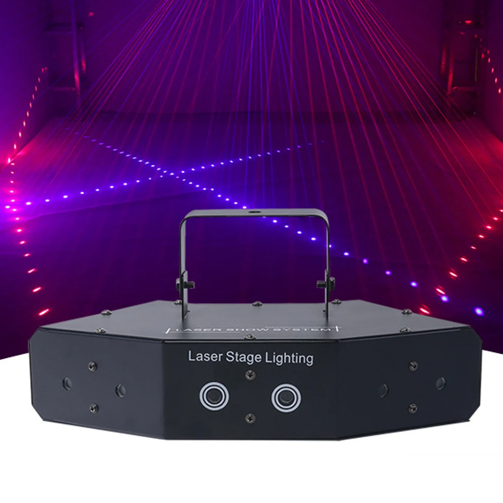 

6 Lens Scanning Stage Light DMX RGB Full Color Laser Light Home Party DJ KTV Night club Projector Great Effects Stage Lighting