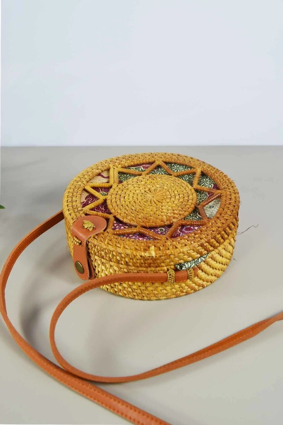 Morocco Style Straw Bag Round Patterned Belt Shoulder Bag Brown Helen Straw  Multi Style Natural Rattan Straw 2022 Women's Bag