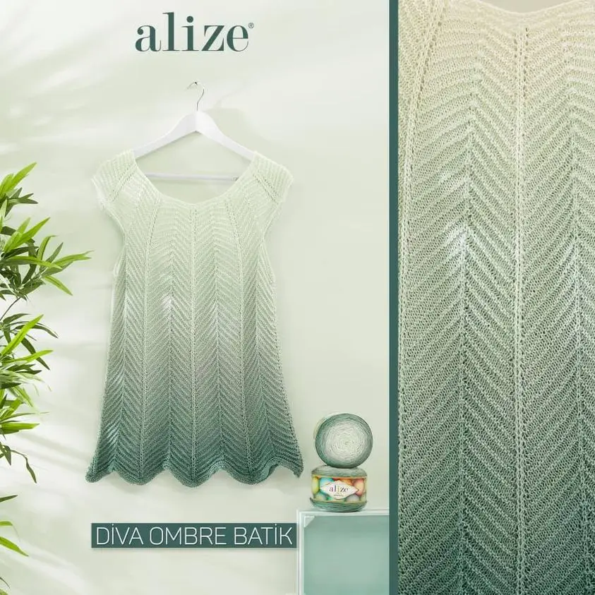 Alize Diva Ombre Batik filato per maglieria a mano, 250 grammi 875 metri, filo, microfibra acrilica, stagione primavera estate, uncinetto, fai da te