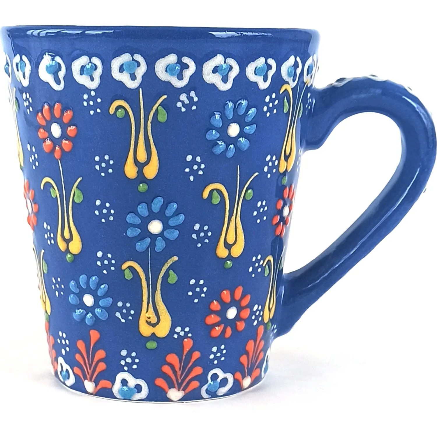 Ceramic Handmade Lace 2-Cup Mug Set Navy Blue & Red color325 ml Ceramic Handmade Mug Set