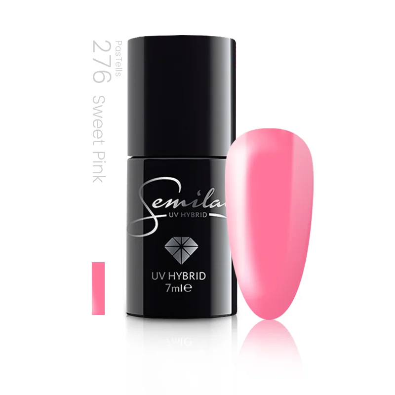 Semilac Sweet Pink 276 semi-permanent cover, UV hybrid nail polish texture Gel