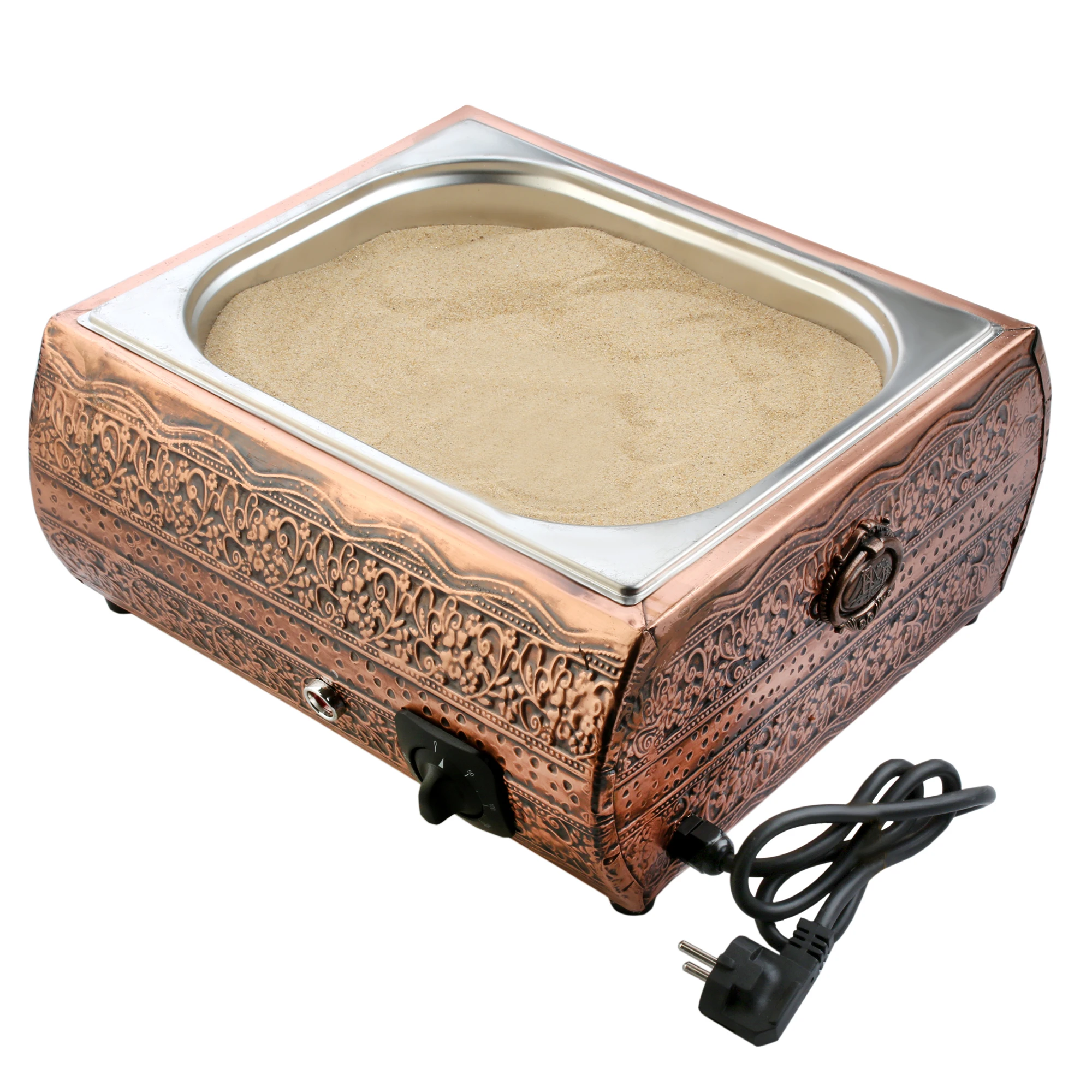 Authentic Turkish Copper Sand Coffee Maker, Large Square - Heating Machine