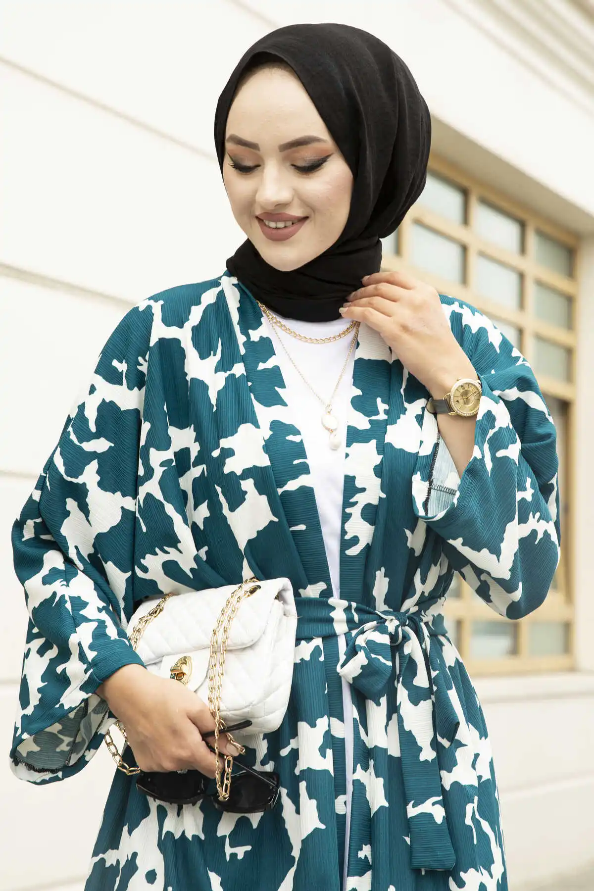 Patterned Women Kimono Open Front Maxi Kaftan Dubai Abaya Muslim Dress Cardigan Islamic Eid Ramadan Hijab Female Turkey Store