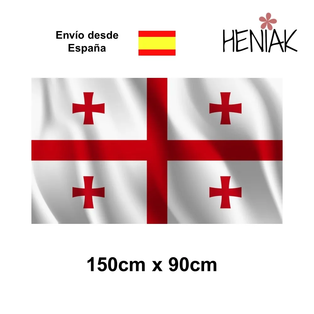 Georgia National flag 150cm x 90cm polyester fabric decoration red and white Georgian country with Cross