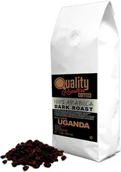 Café en grano natural. Dark Roast. 100% Arabica. Origen único Uganda, 1kg. Tostado artesanal. Tueste Oscuro.