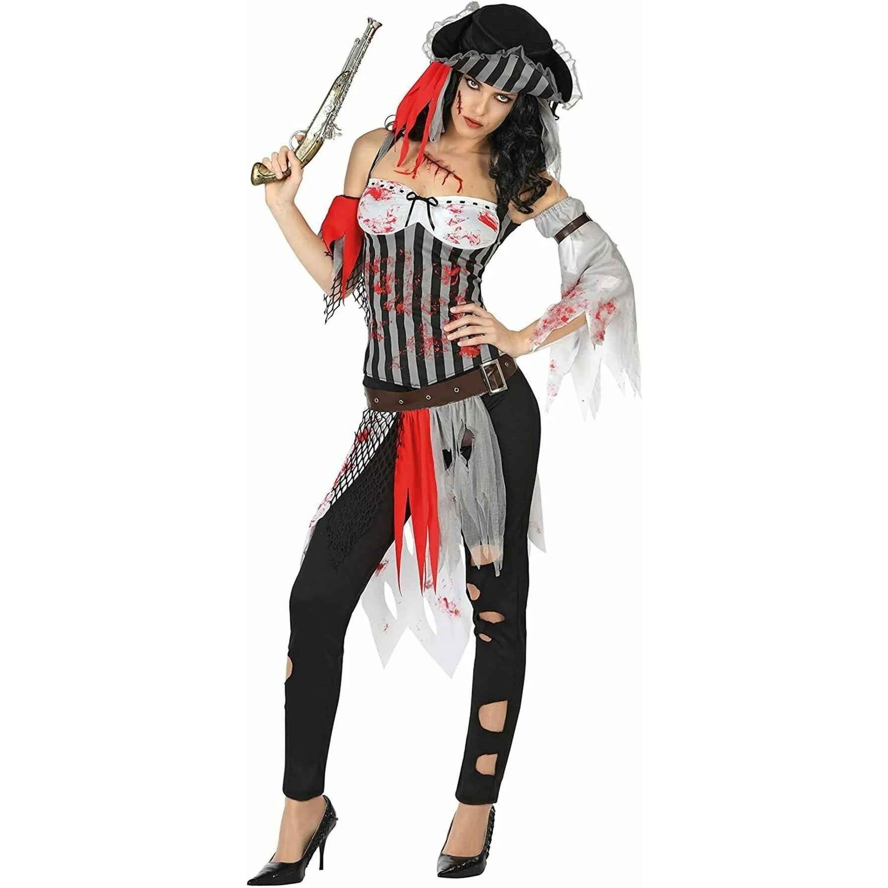 Zombie Pirate costume, Adult Woman for HALLOWEEN Carnival parties, pirate costume woman