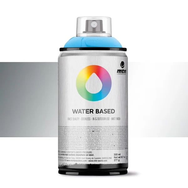 Spray paint brand MTN Water Based Color Jewel Silver 300 ml Montana low pressure Little Ideal smell interior