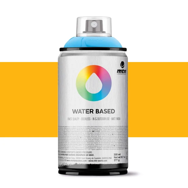 Spray paint brand MTN Water Based Color Azo Yellow Deep 300 ml Montana low pressure Little Ideal smell interior