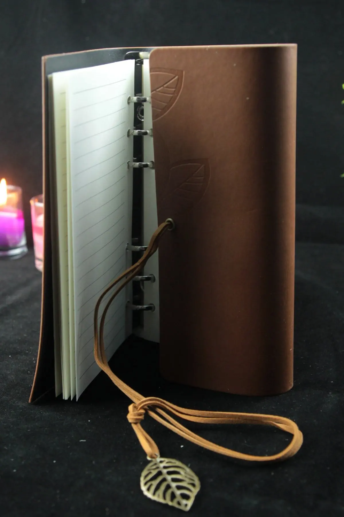 Lined Notebook with Leather Cover Keepsake Notepads Vintage Gift Items School Student 176 Pages Divit Pen Bird Feather