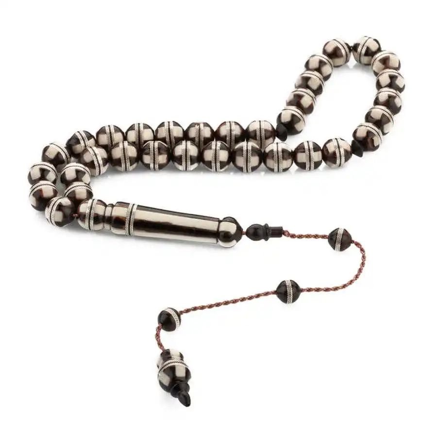 Coiled Silverwork Kuka Wood Rosary Stylish Design That Provides Long-term Good Quality And Durability Luxury With Camelbone Work