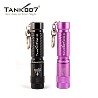 TANK007 Mini EDC Portable 365nm LED UV Flashlight Keychain Blacklight Torch 1W AAA Battery Waterproof Ultraviolet Lamp