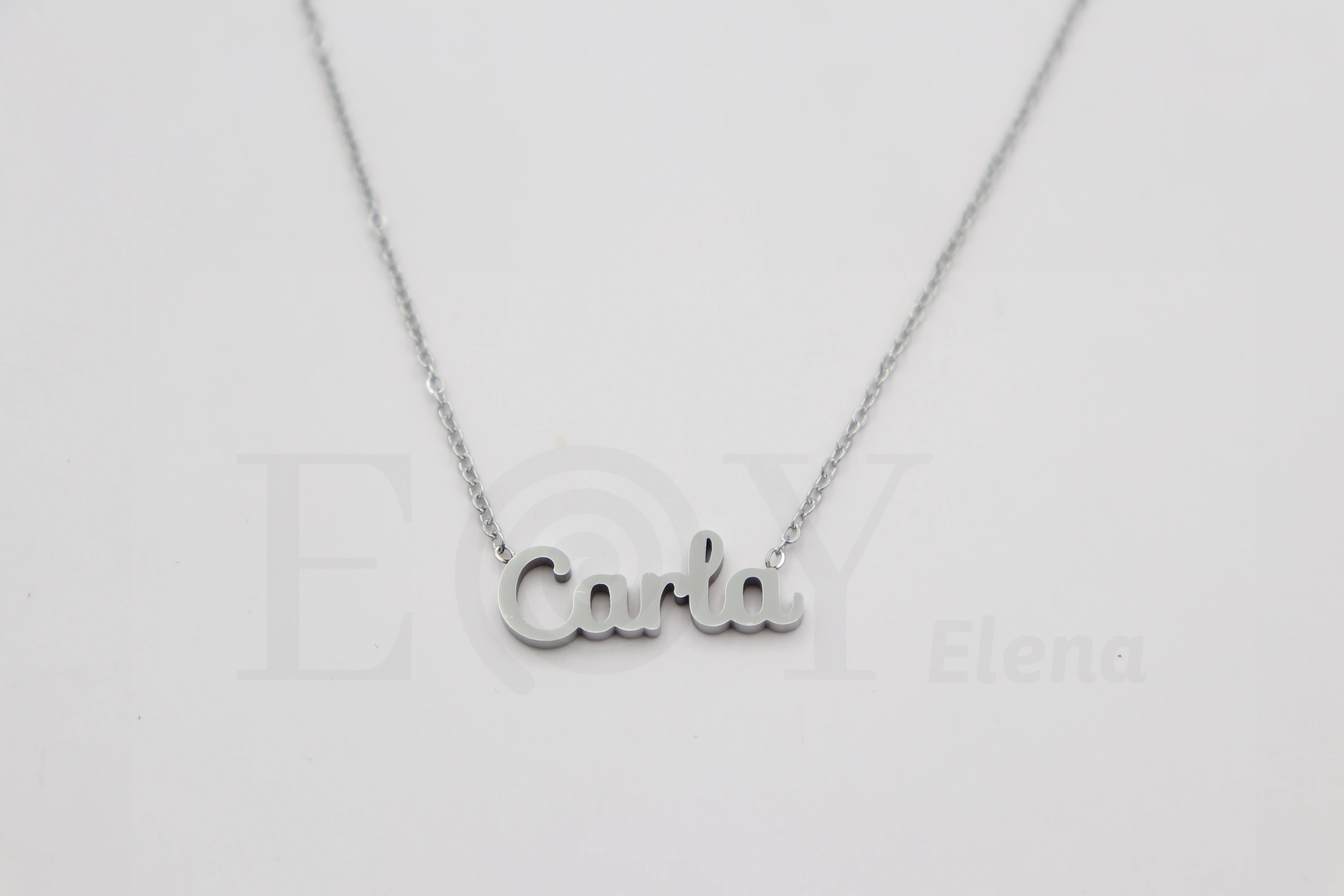 Collar De Acero Inox Con Nombre De Carla Color Plata Alta Calidad Envió Desde España